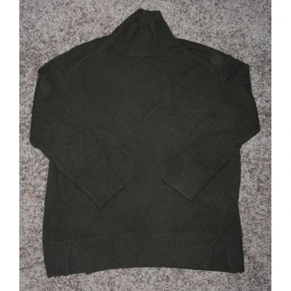 Vince Women's Turtleneck Sweater M Dark Brown Ribbed Knit Long Sleeve - Picture 1 of 5